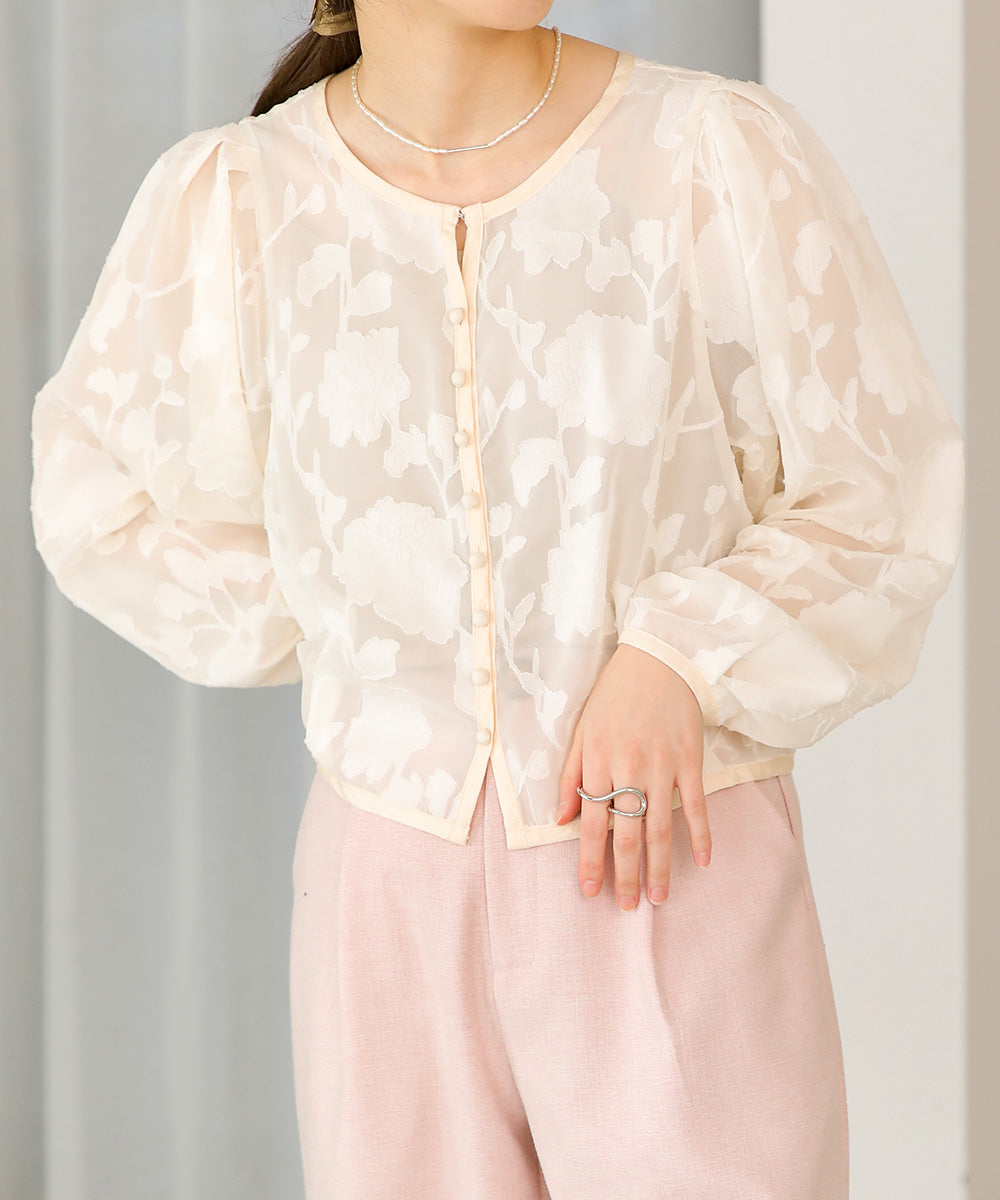 FRONT AND BACK 2WAY SHEER JACQUARD BLOUSE – Bab