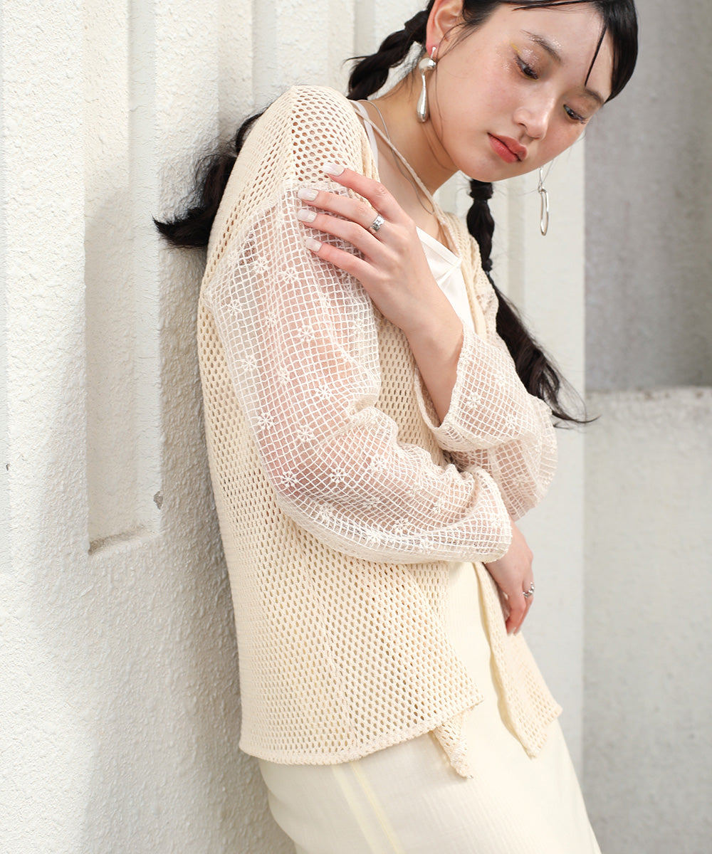 2WAY MESH LACE BLOUSE