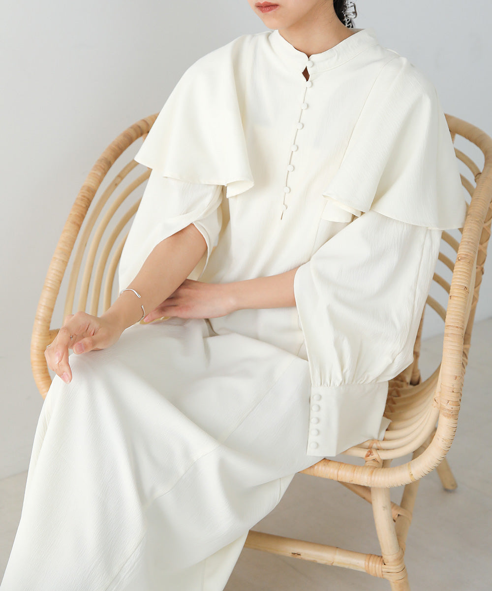 CAPE SLEEVE SLIT ONEPIECE