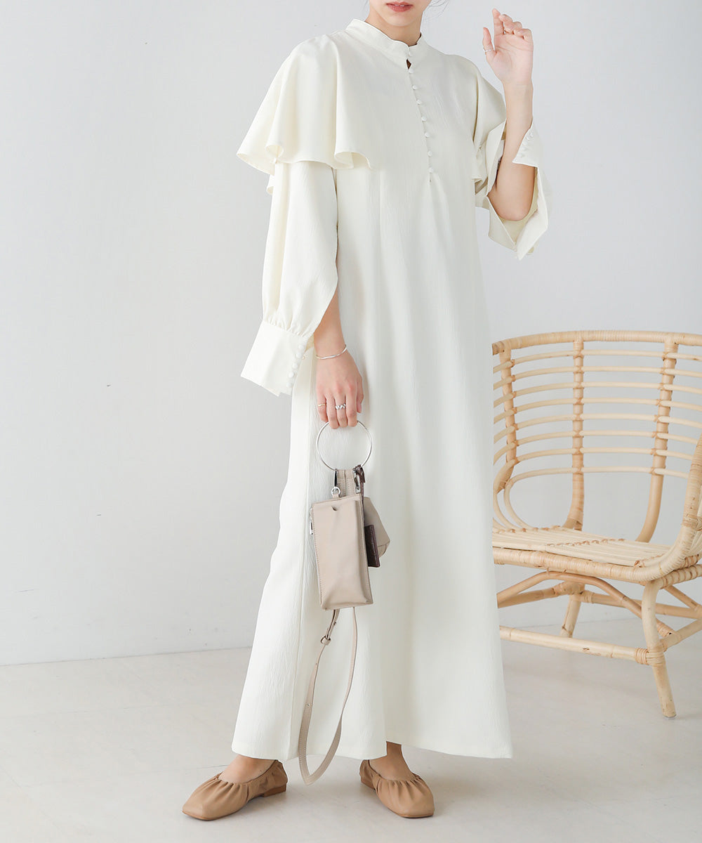 CAPE SLEEVE SLIT ONEPIECE