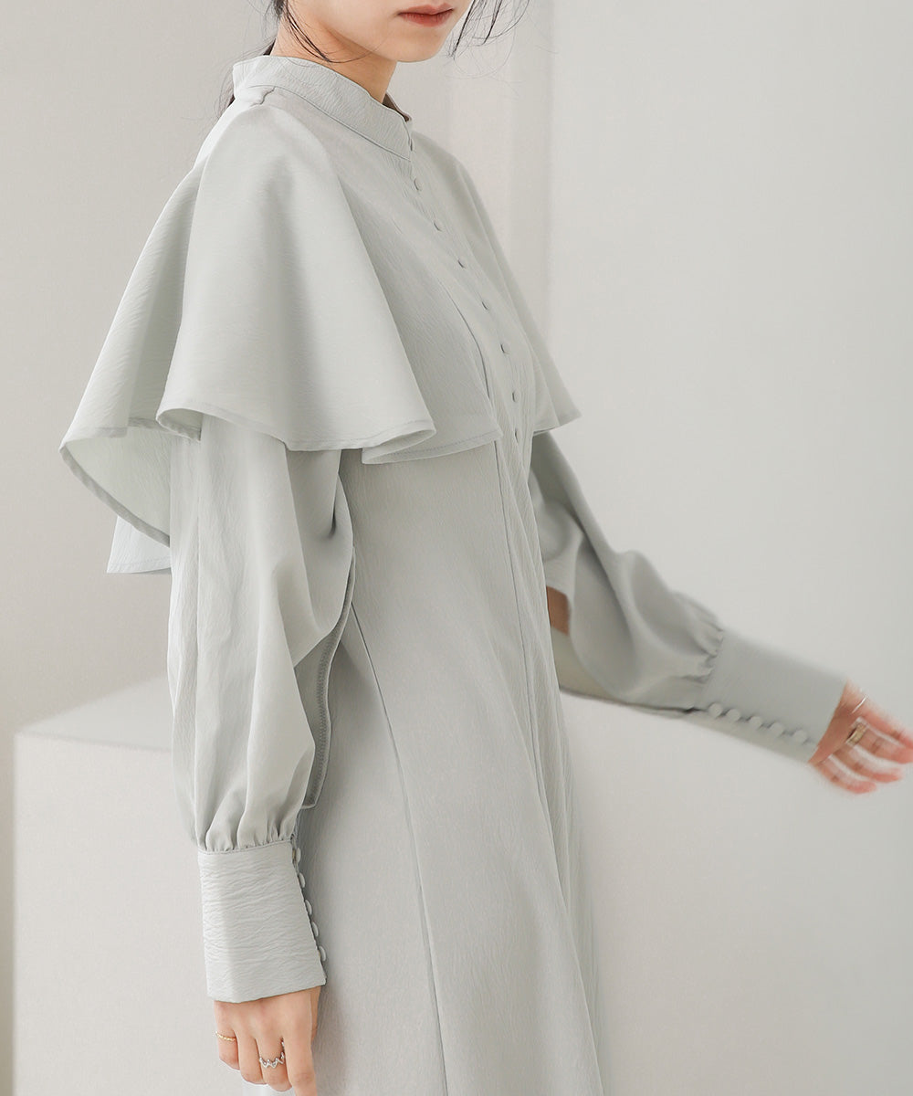 CAPE SLEEVE SLIT ONEPIECE