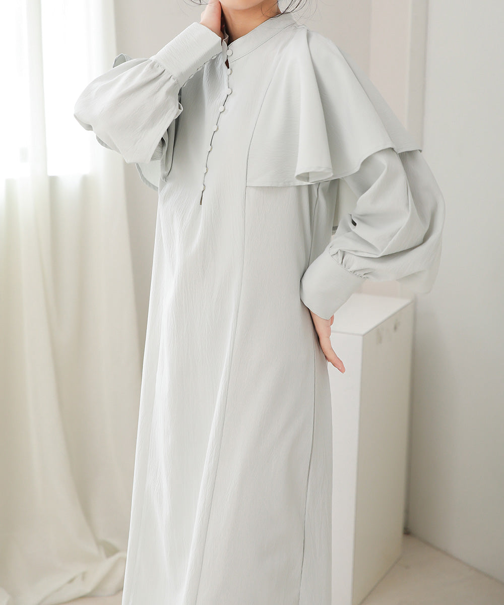 CAPE SLEEVE SLIT ONEPIECE