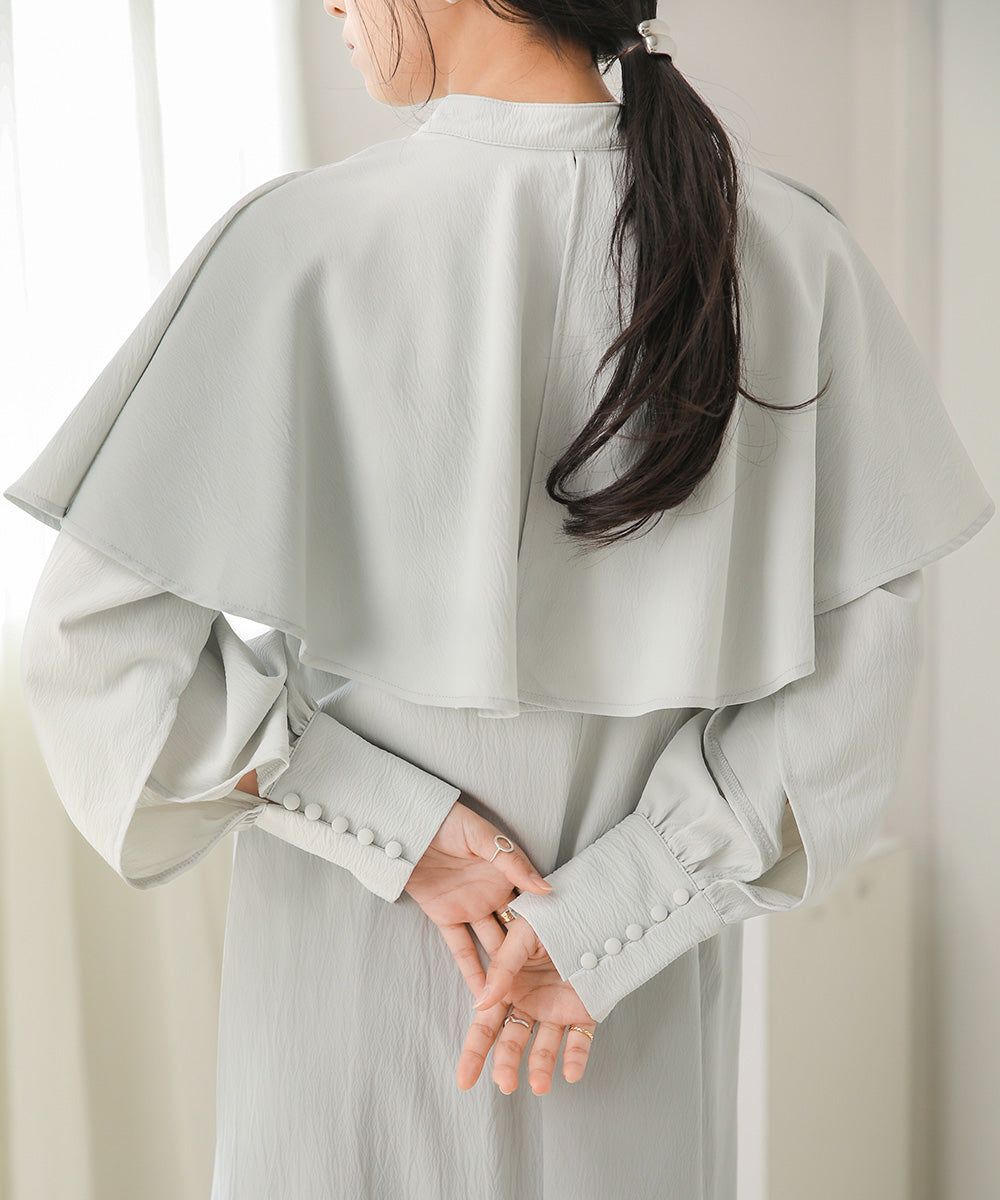 CAPE SLEEVE SLIT ONEPIECE
