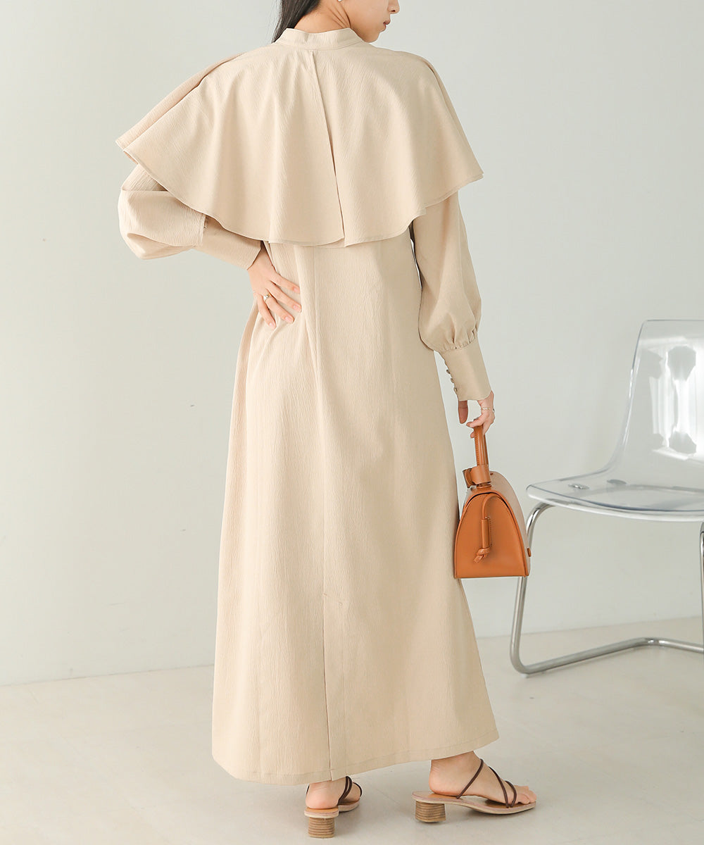 CAPE SLEEVE SLIT ONEPIECE