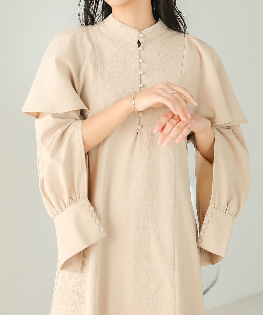 CAPE SLEEVE SLIT ONEPIECE