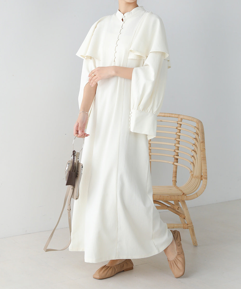 CAPE SLEEVE SLIT ONEPIECE