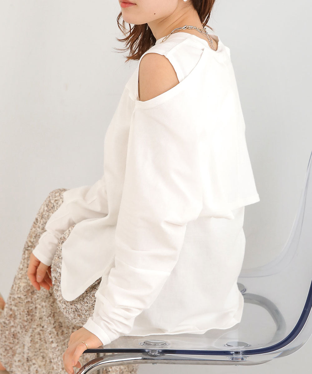 2WAY SLEEVE SLIT TOPS