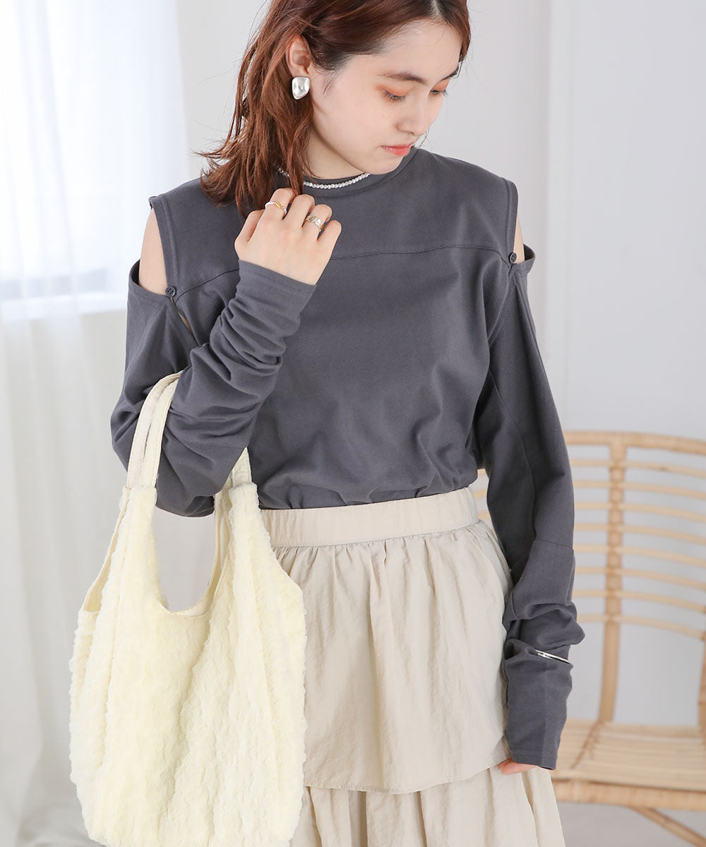2WAY SLEEVE SLIT TOPS