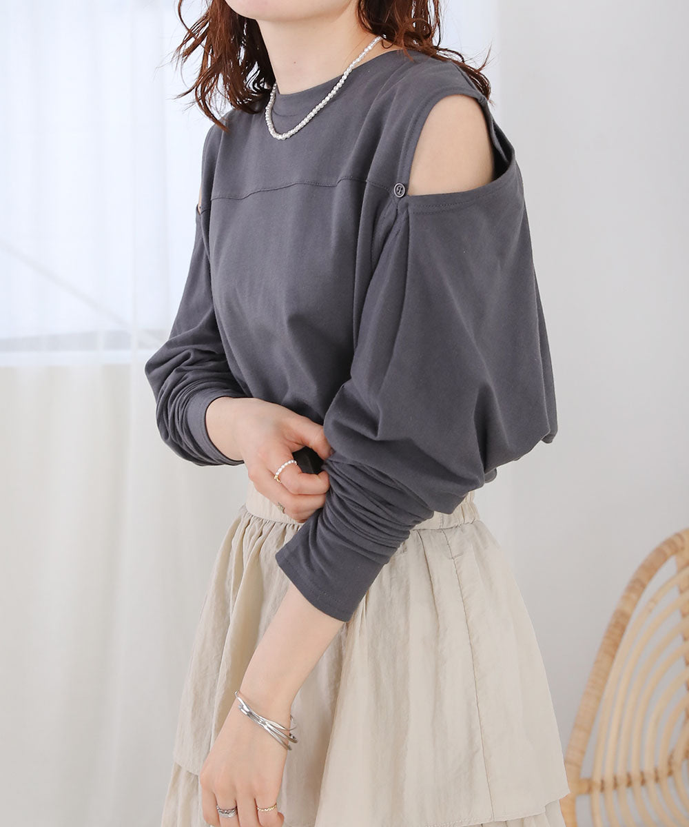 2WAY SLEEVE SLIT TOPS