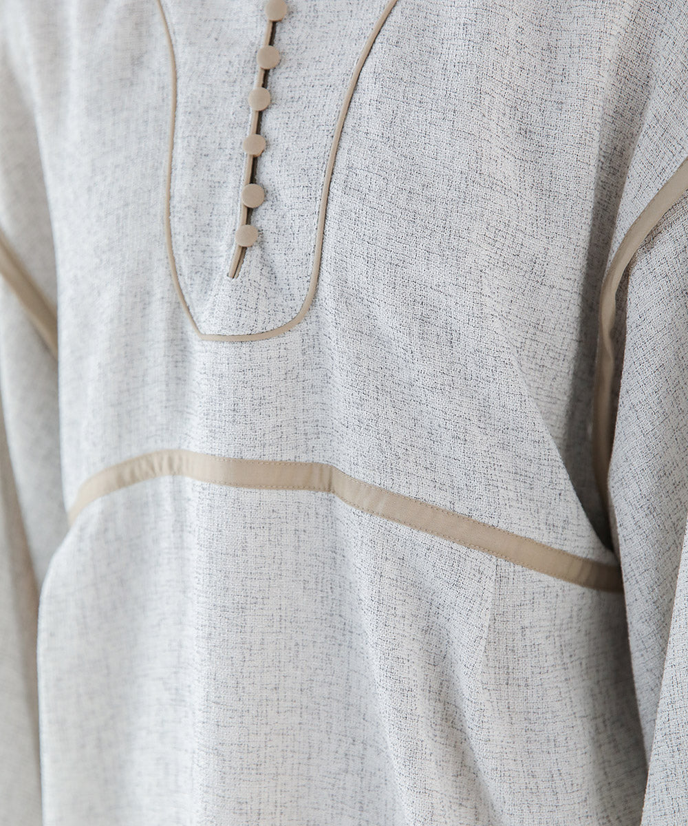 COLOR SCHEME PIPING TWEED ONEPIECE