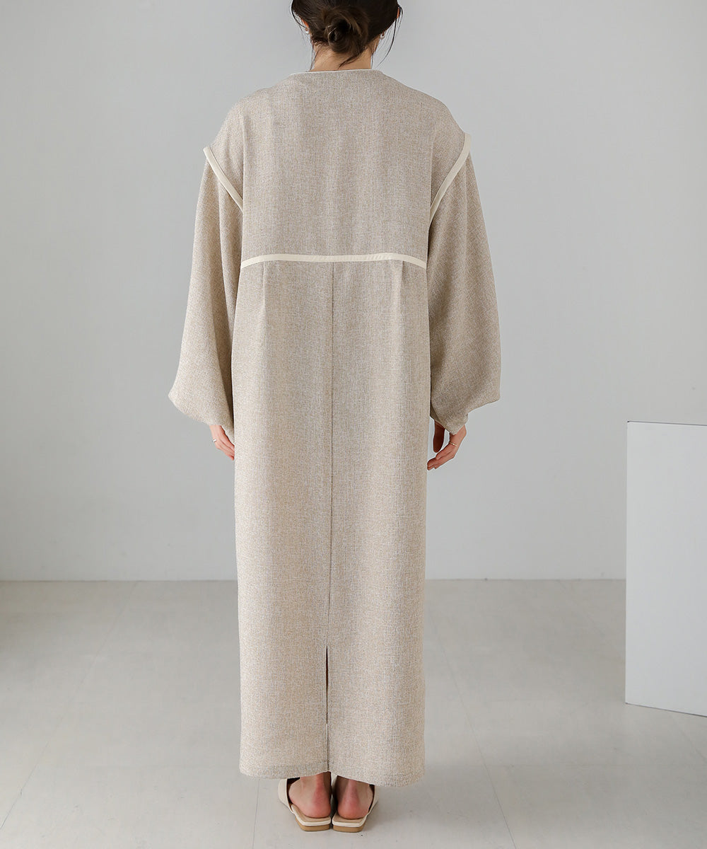 COLOR SCHEME PIPING TWEED ONEPIECE
