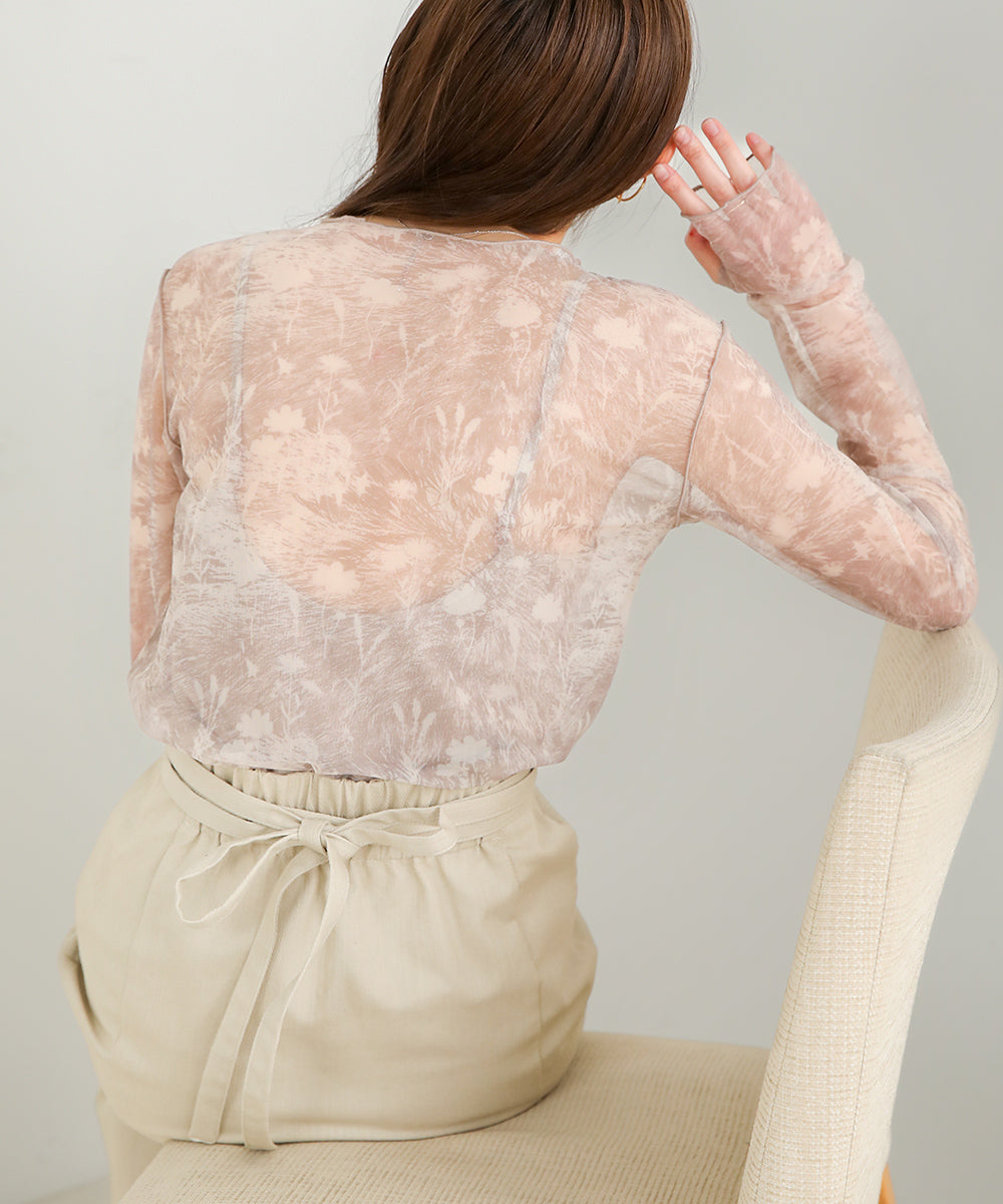 NUANCE PRINT SHEER TOPS