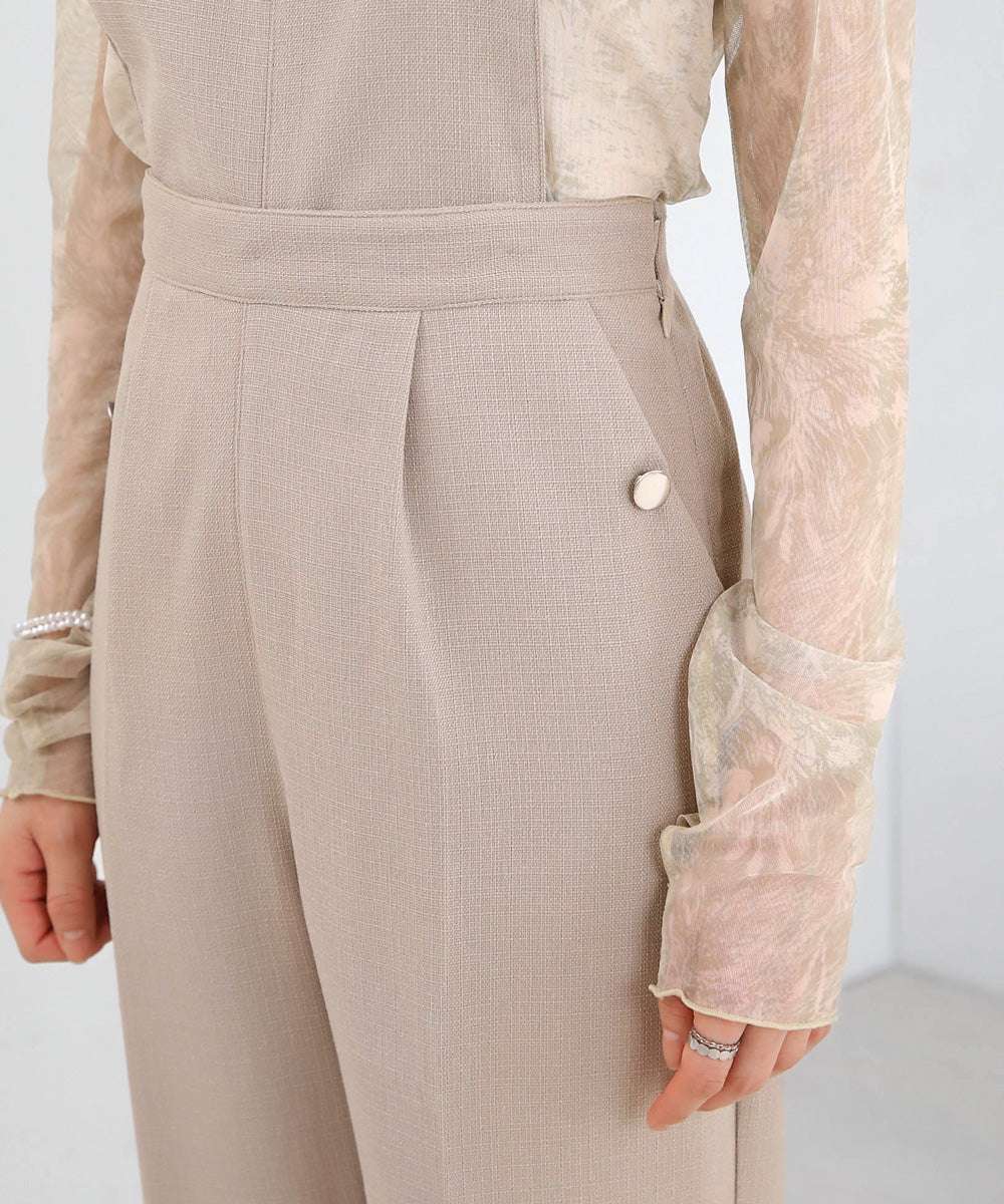 2WAY SHOULDER SHIRRING SALOPETTE