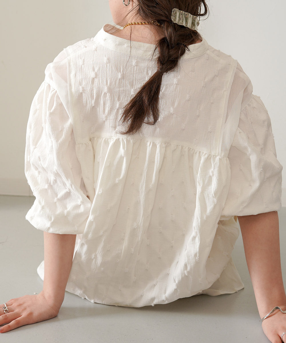 SHEER GATHERED BLOUSE
