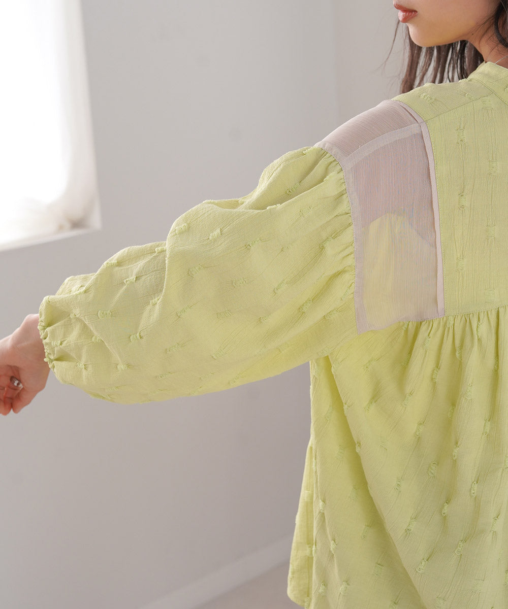 SHEER GATHERED BLOUSE