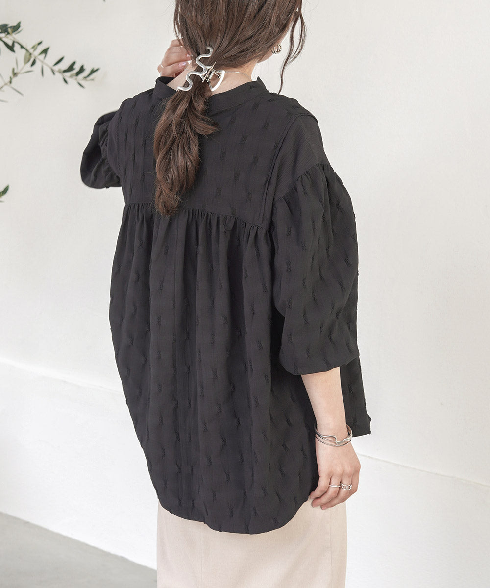 SHEER GATHERED BLOUSE