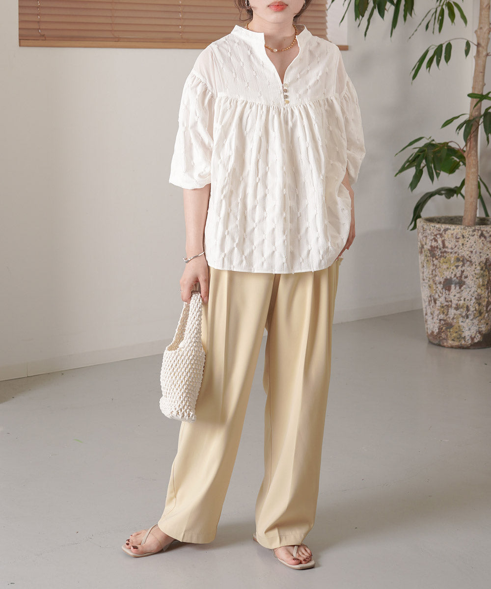 SHEER GATHERED BLOUSE