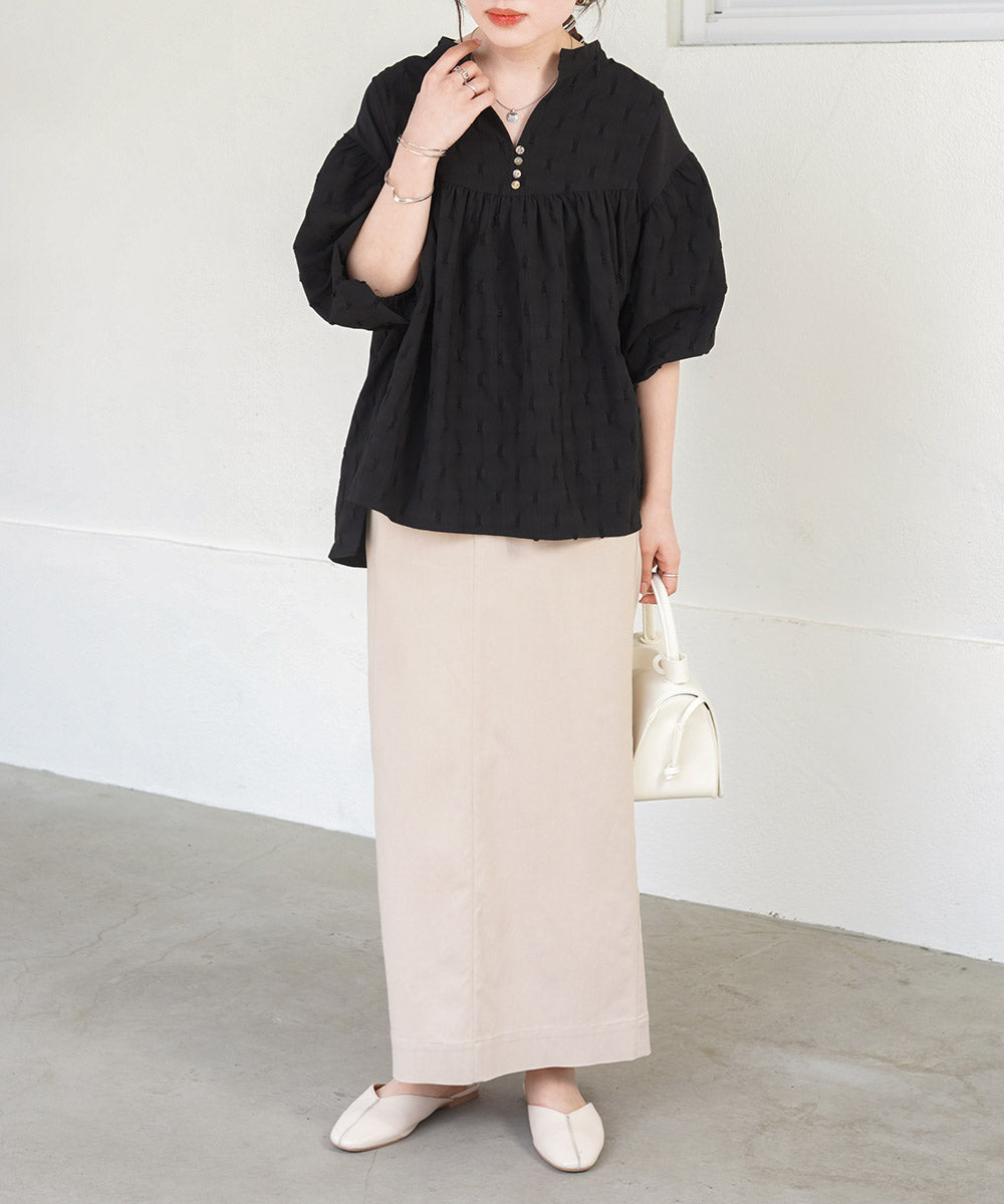 SHEER GATHERED BLOUSE