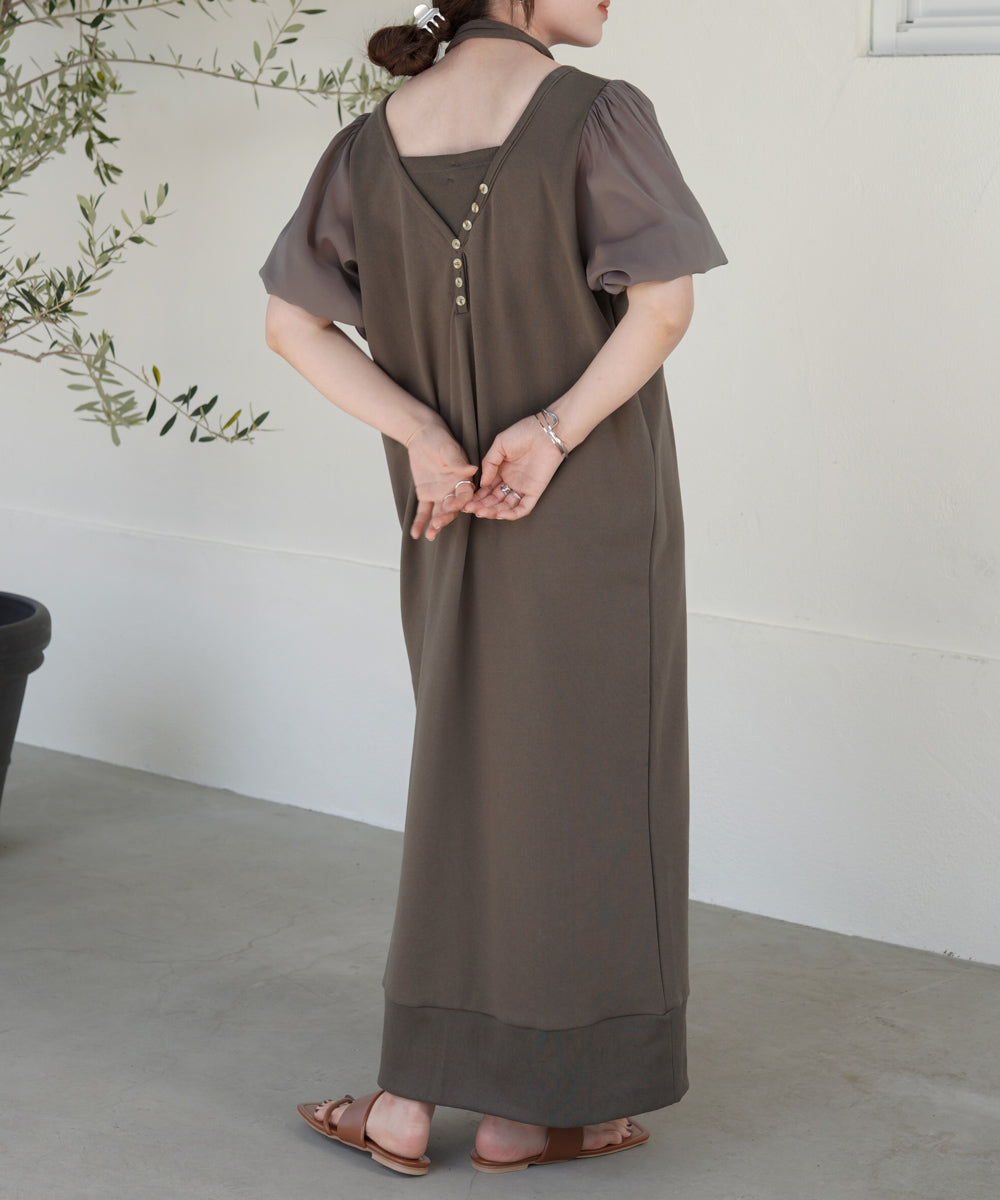 LAYERED SLEEVE PUFF ONEPIECE