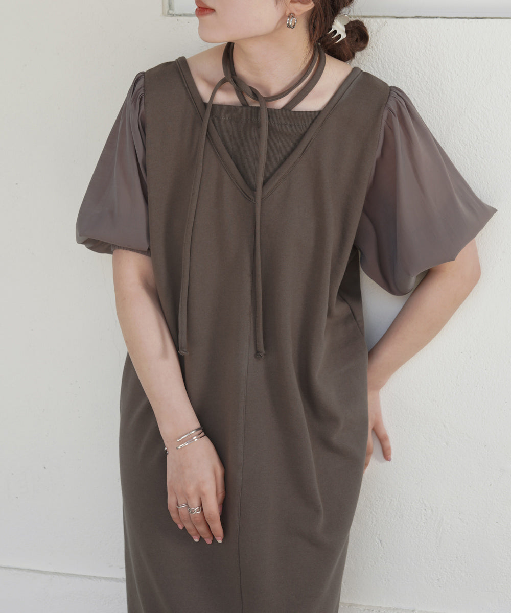 LAYERED SLEEVE PUFF ONEPIECE