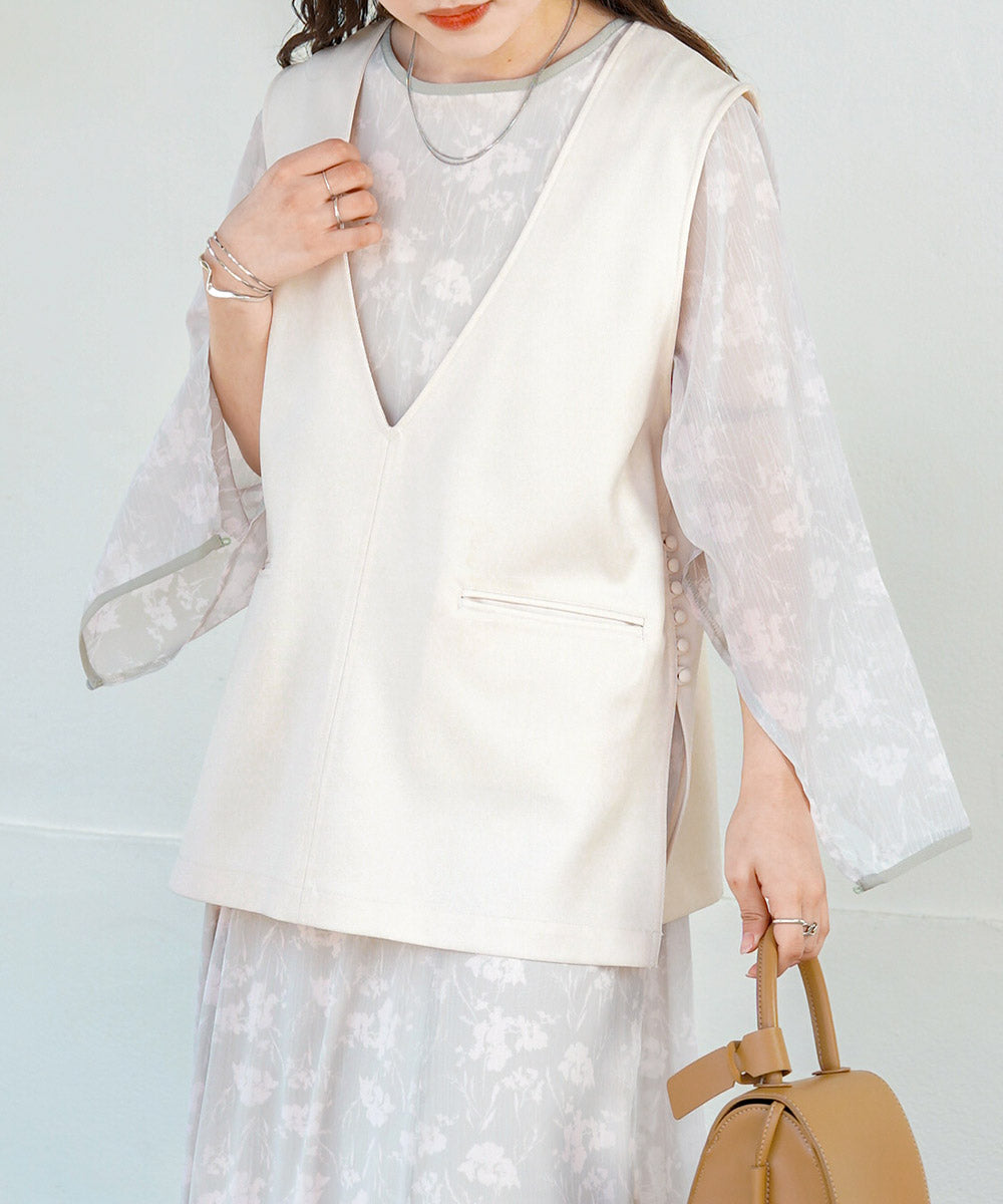 SHEER FLOWER 2WAY ONEPIECE