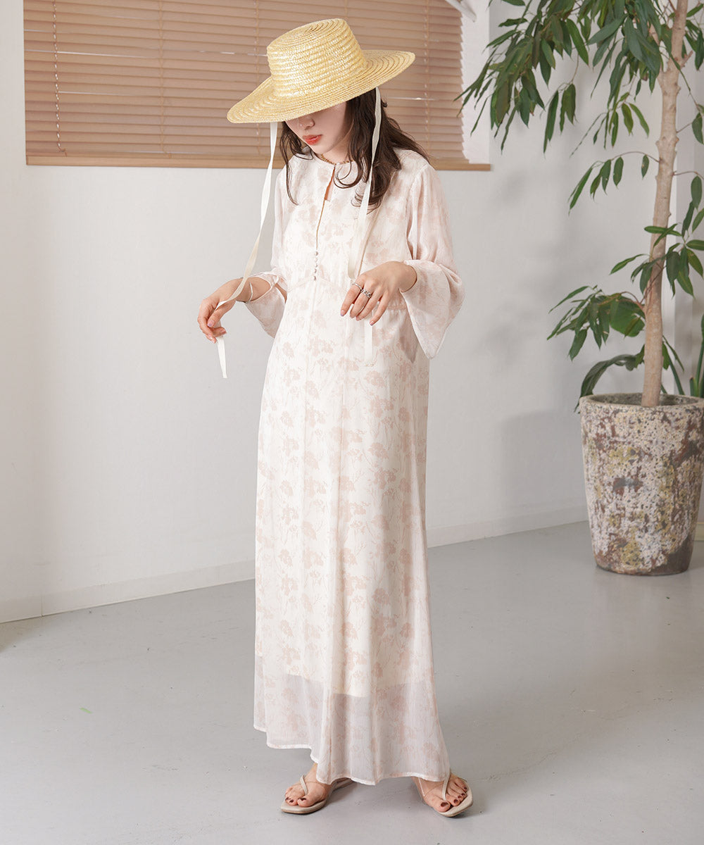 SHEER FLOWER 2WAY ONEPIECE