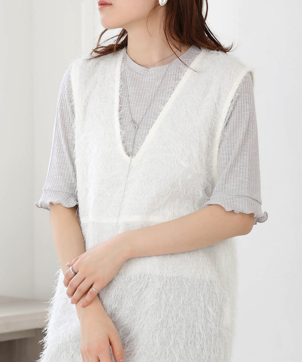 SHEER SHAGGY VEST