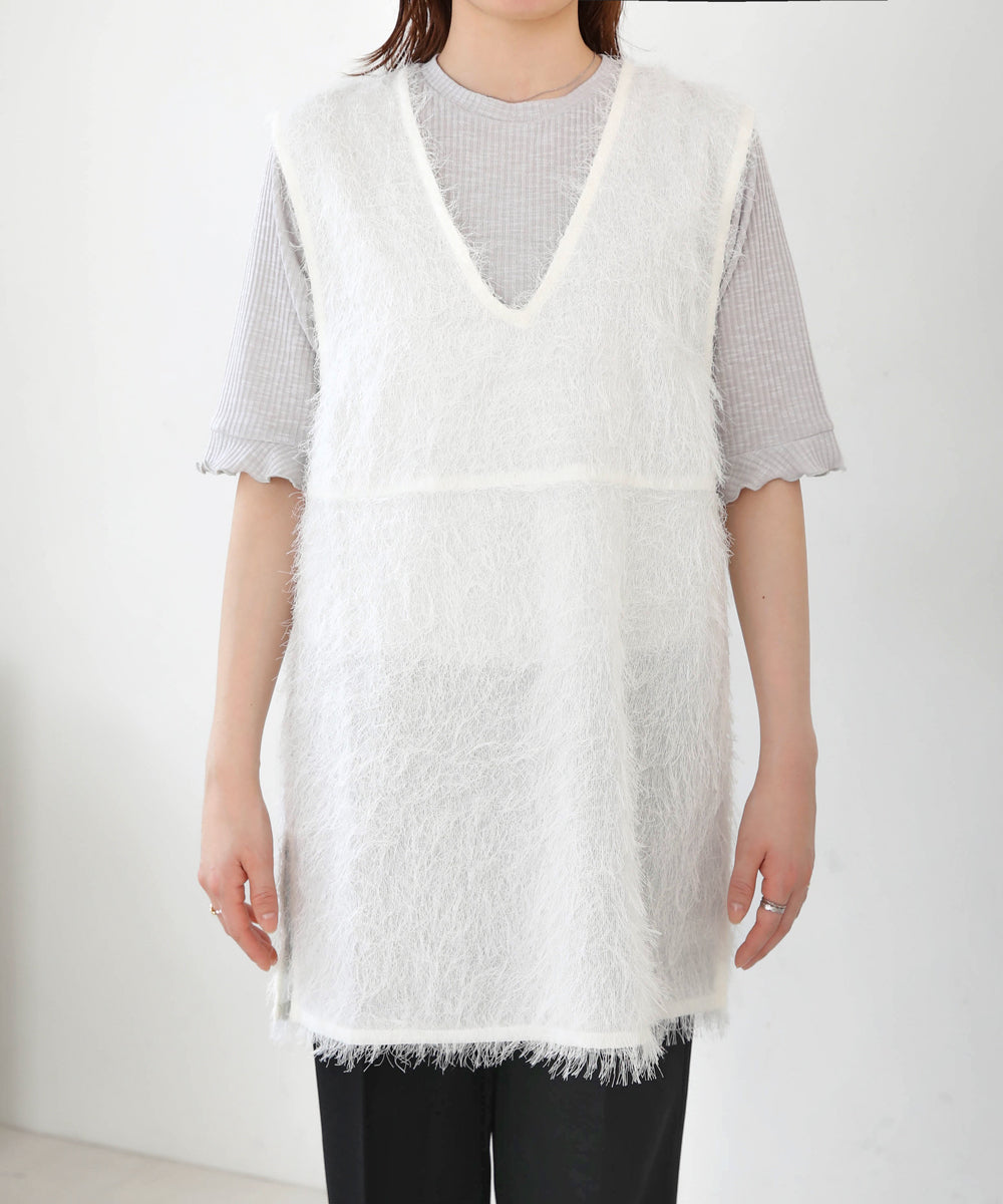 SHEER SHAGGY VEST
