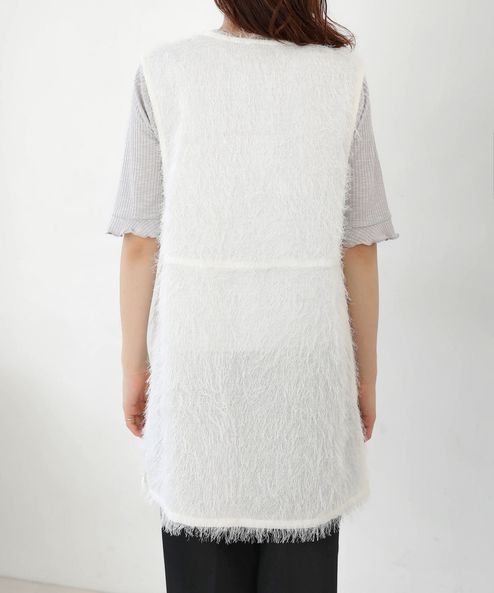 SHEER SHAGGY VEST