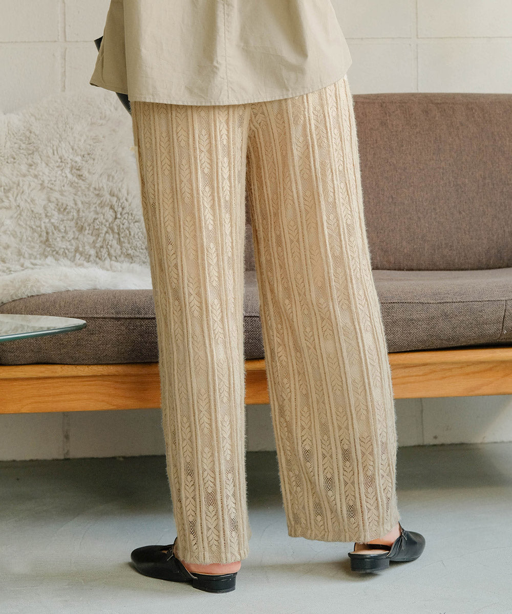 BRUSHED LACE PANTS