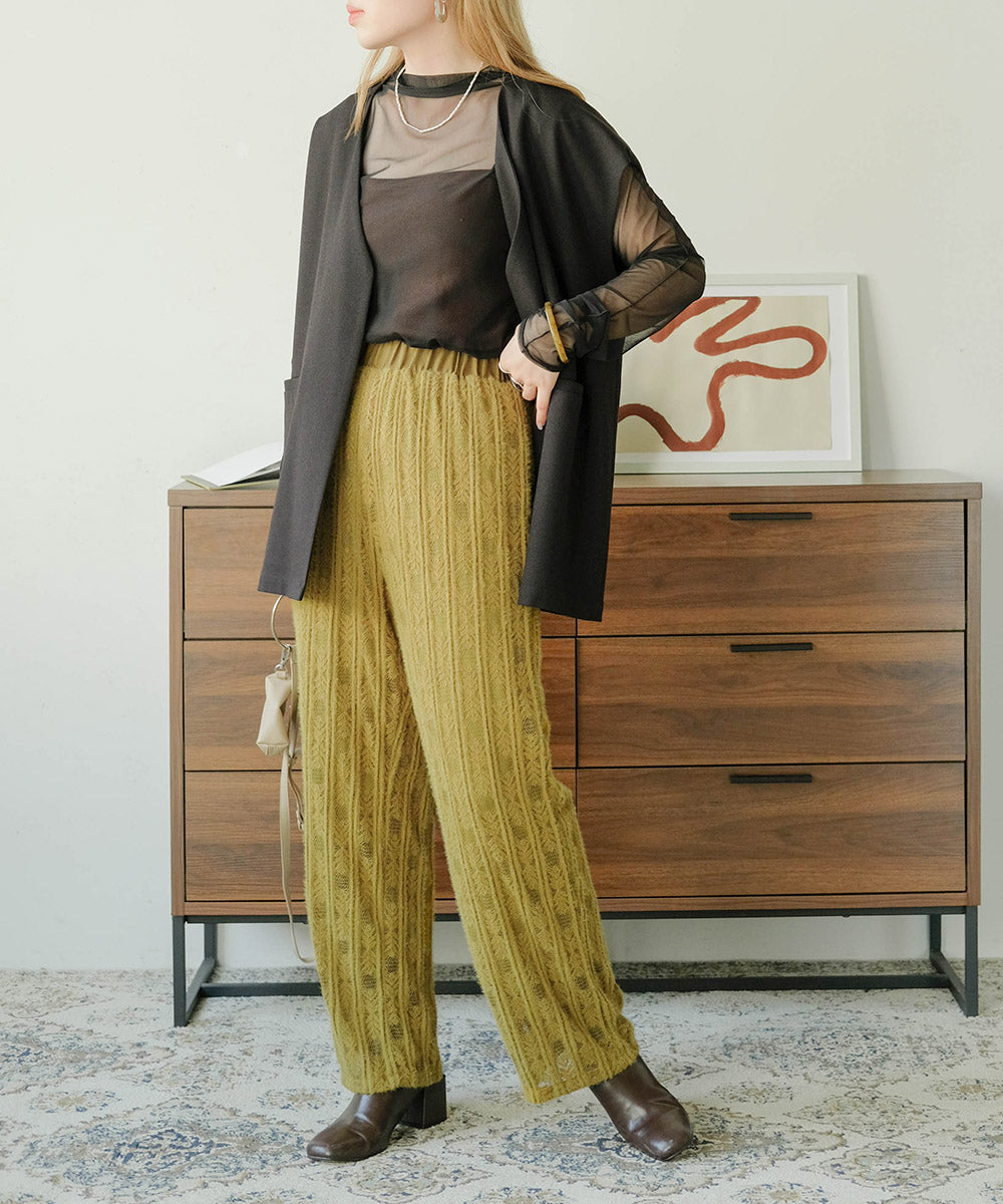 BRUSHED LACE PANTS