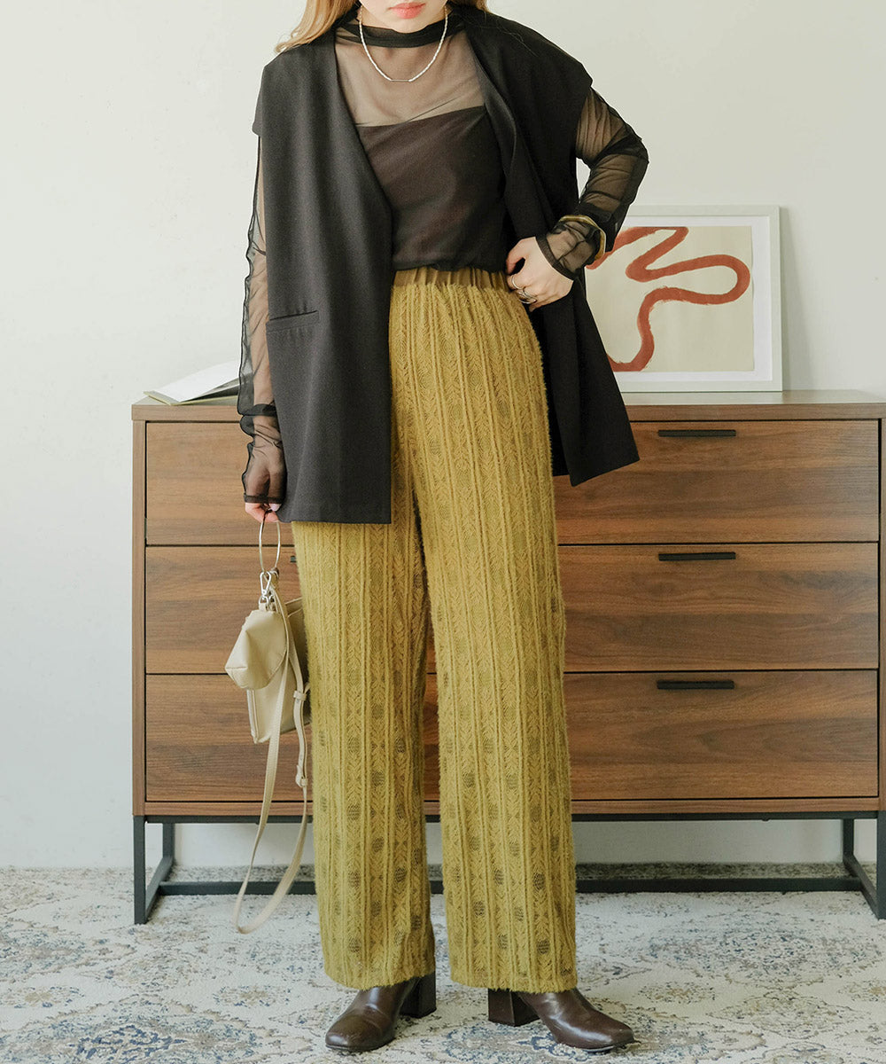 BRUSHED LACE PANTS