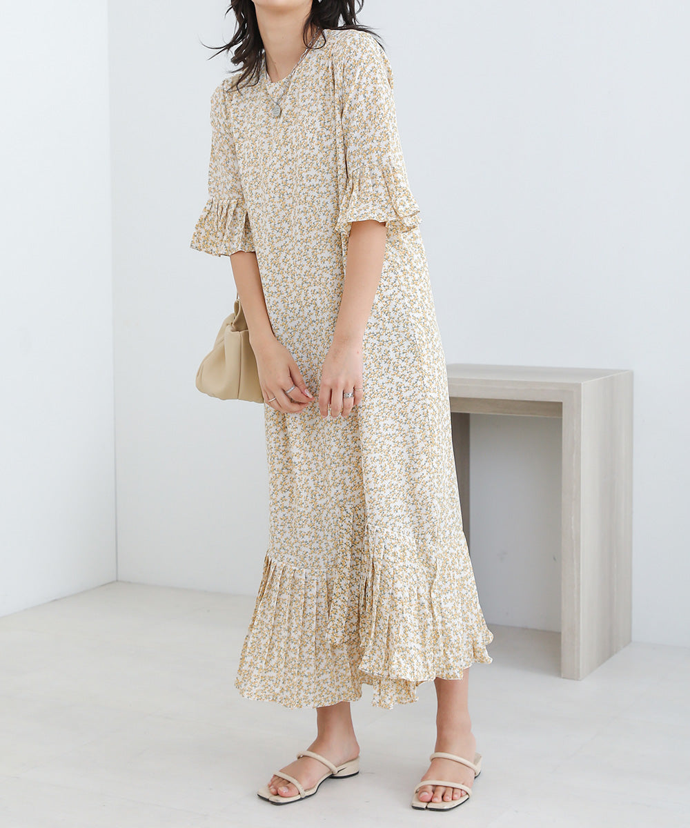 ASYMMETRIC HEM PLEATED ONEPIECE
