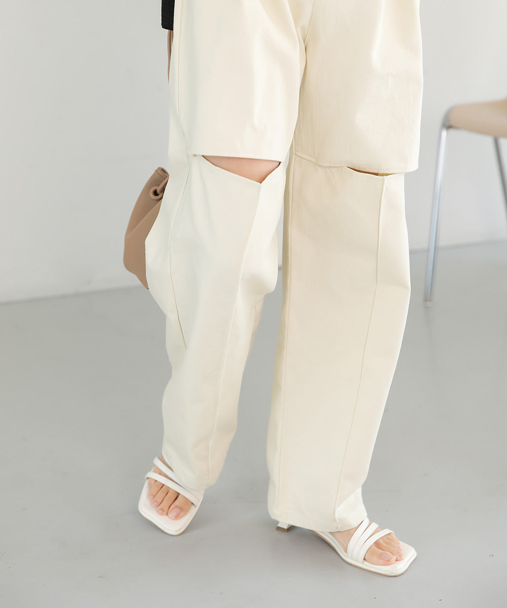 KNEE-SLIT PANTS