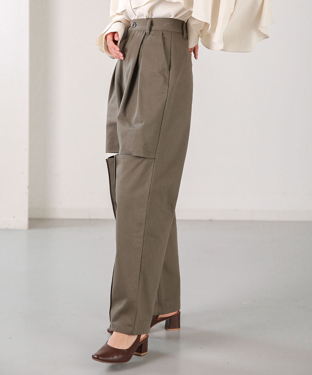 KNEE-SLIT PANTS