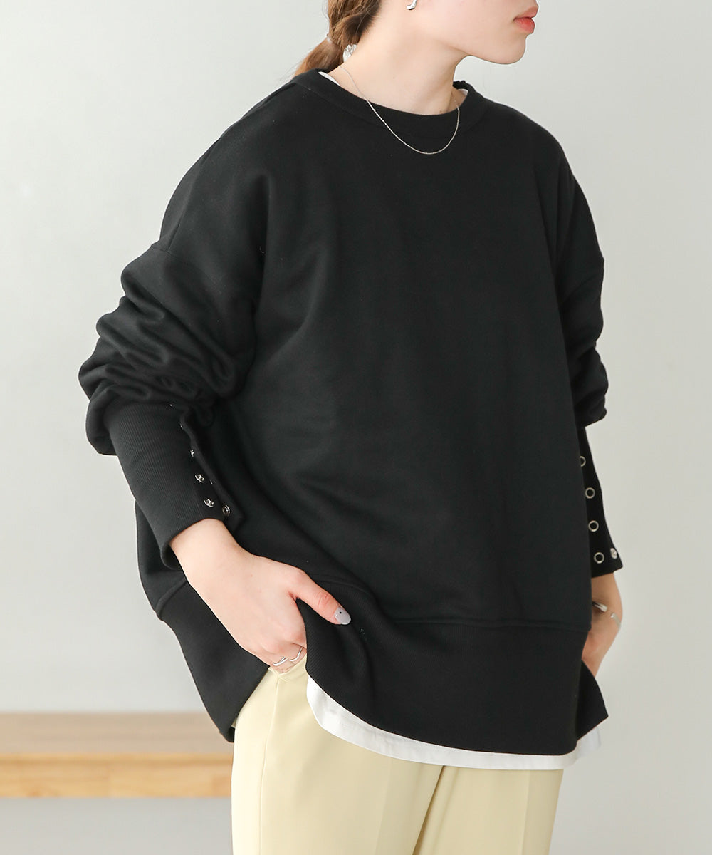 BACK OPEN SWEAT TOP