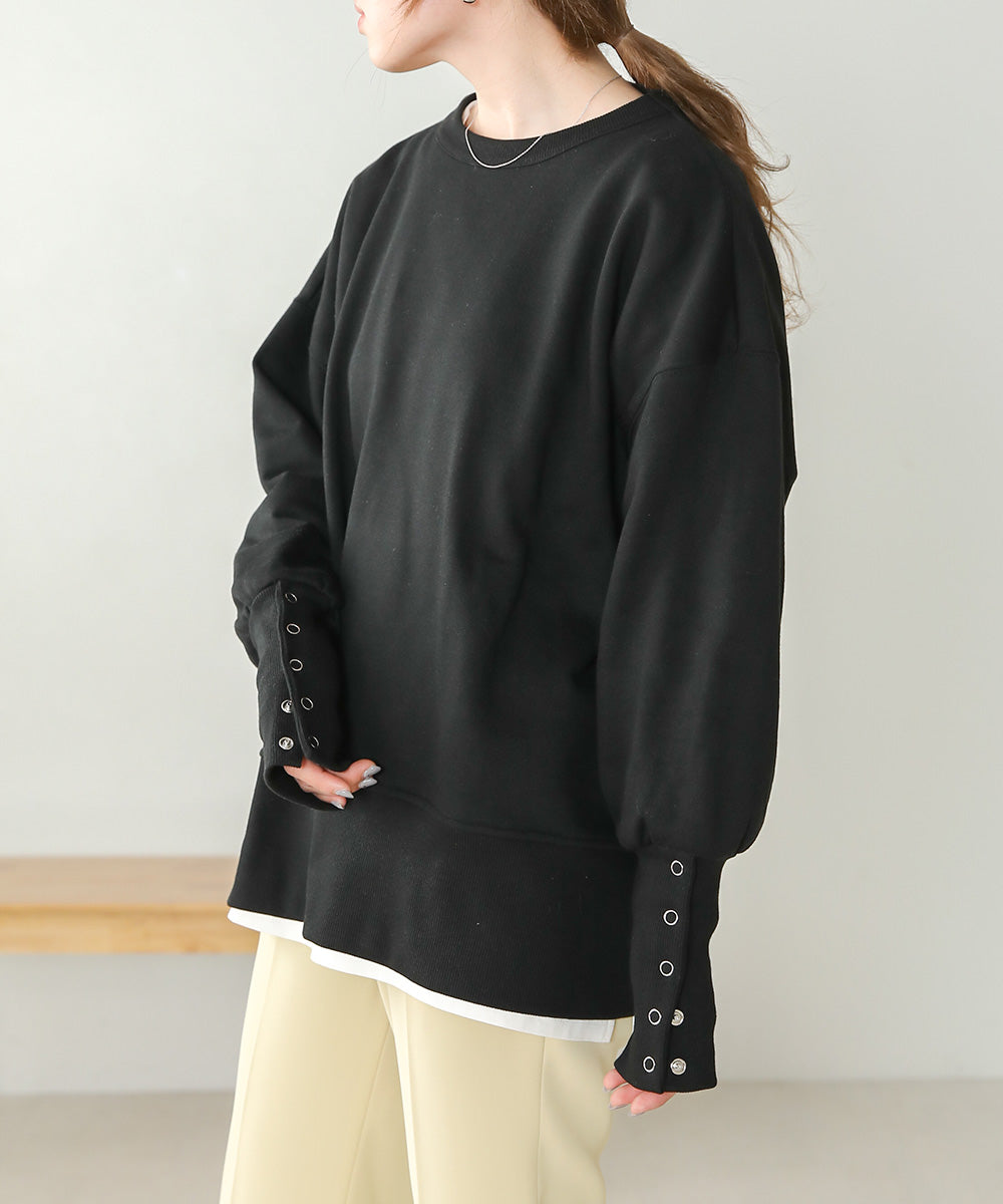 BACK OPEN SWEAT TOP