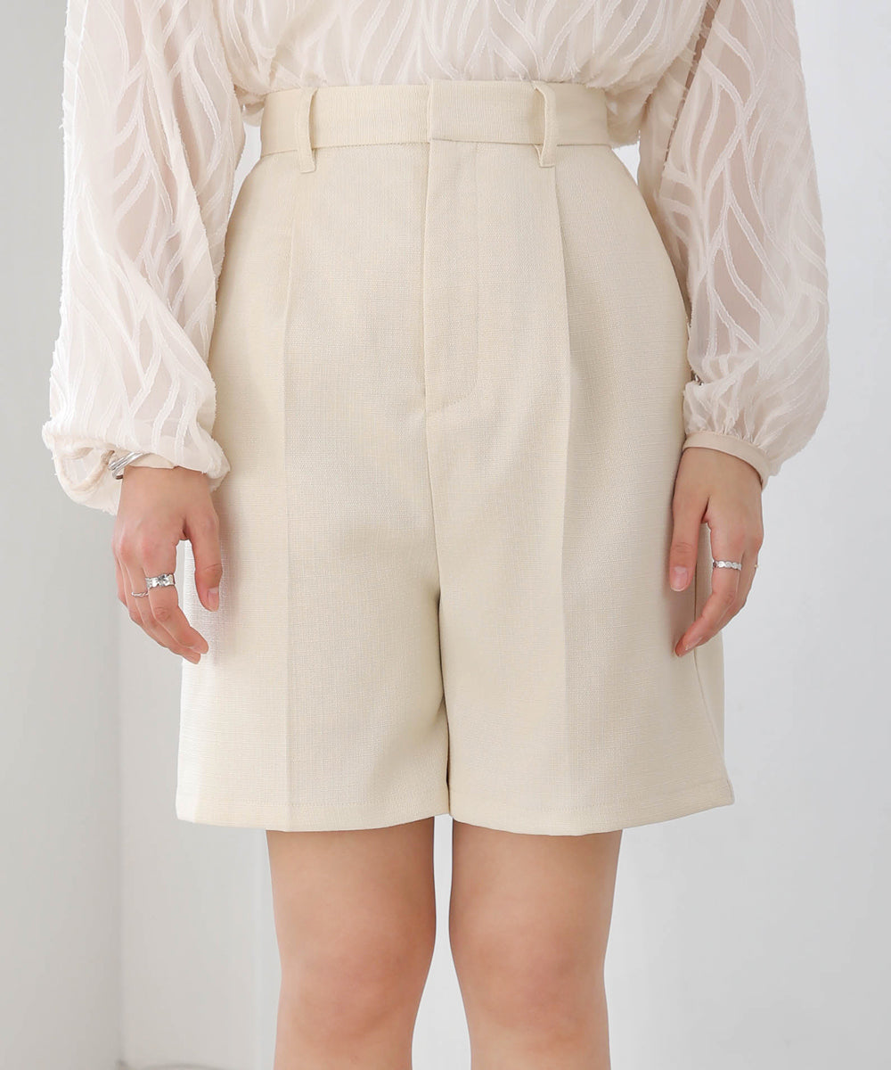 LINEN-LIKE TWEED SHORTS