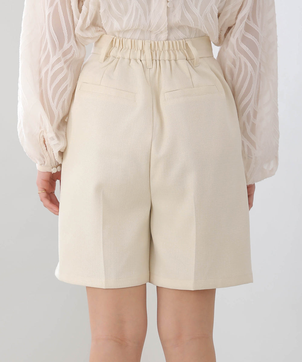 LINEN-LIKE TWEED SHORTS