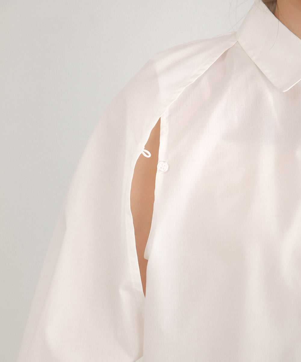 LAYERED STRIPES CAPE SHIRT