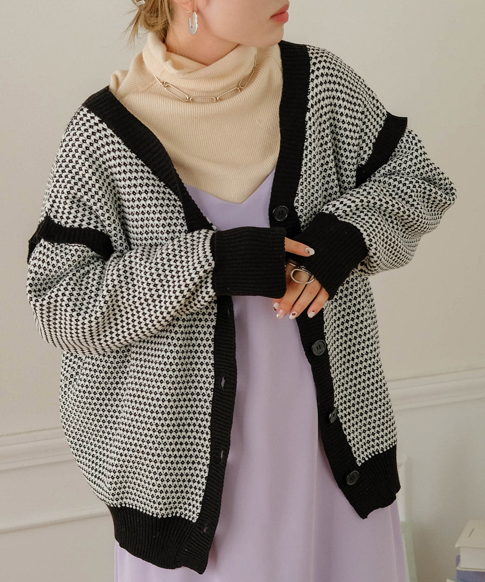 JACQUARD KNIT CARDIGAN
