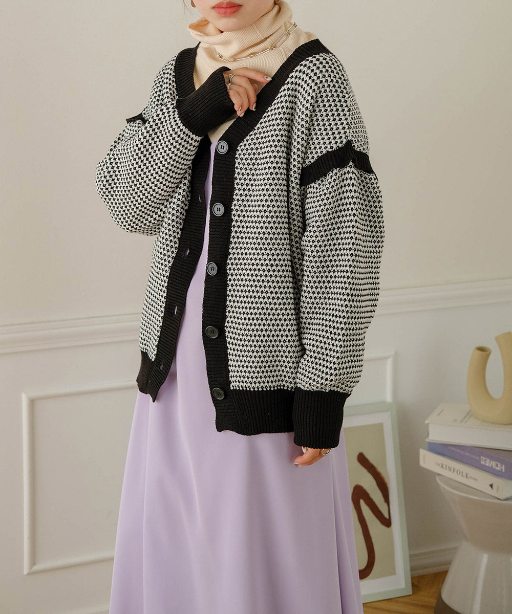 JACQUARD KNIT CARDIGAN