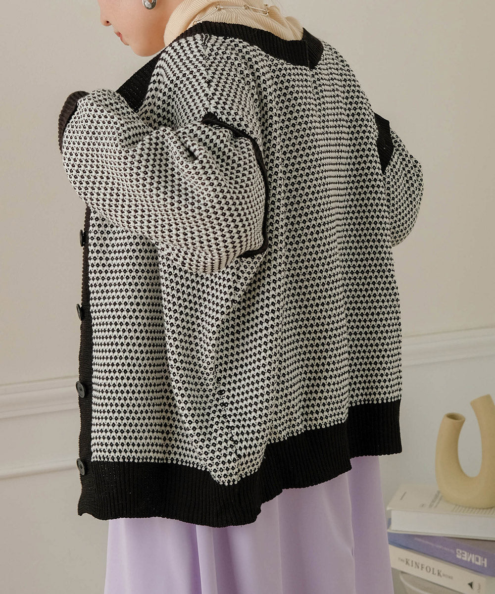 JACQUARD KNIT CARDIGAN