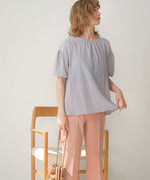 BACK OPEN GATHER BLOUSE