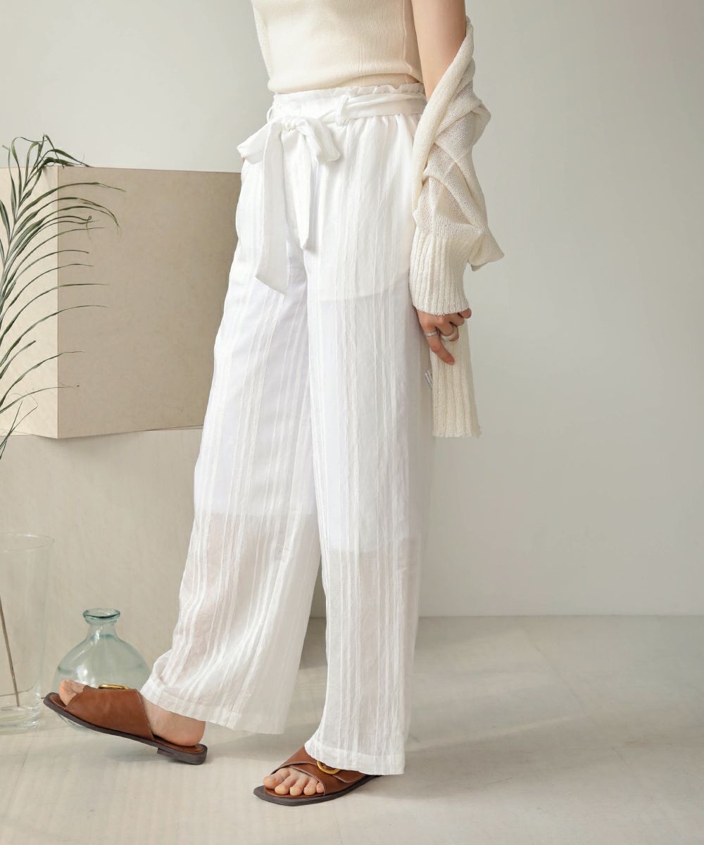 SHEER STRIPE PANTS