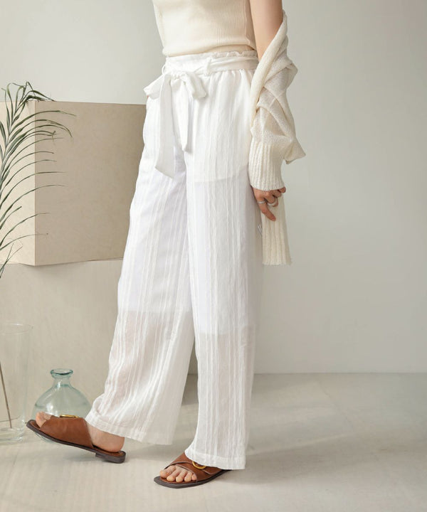 SHEER STRIPE PANTS
