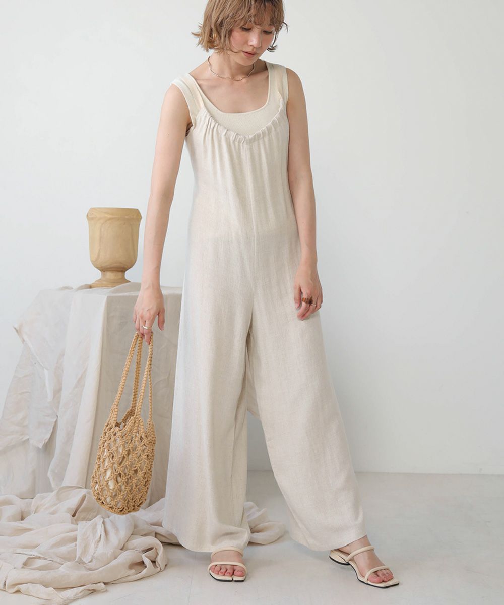 LINEN BLEND GATHERS All-IN-ONE