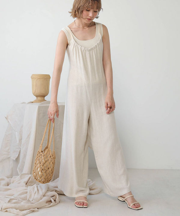 LINEN BLEND GATHERS All-IN-ONE