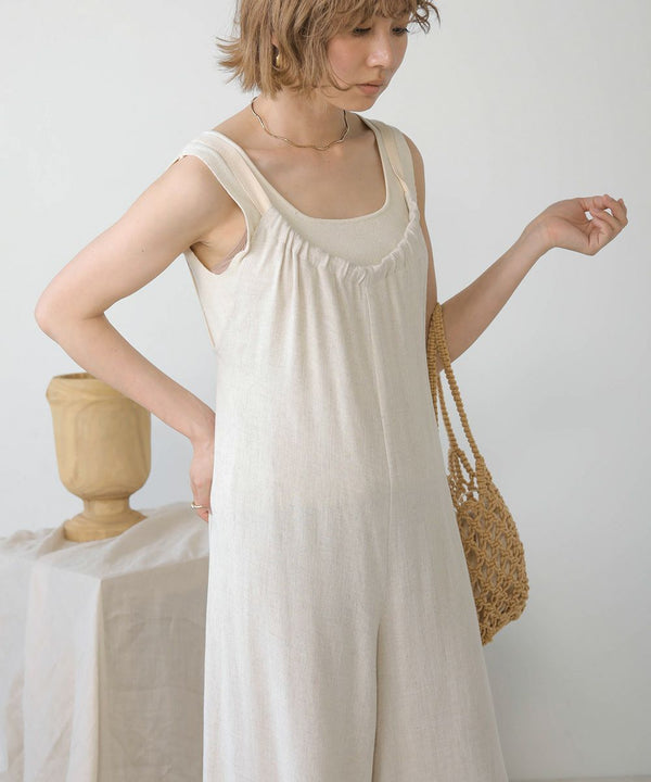 LINEN BLEND GATHERS All-IN-ONE