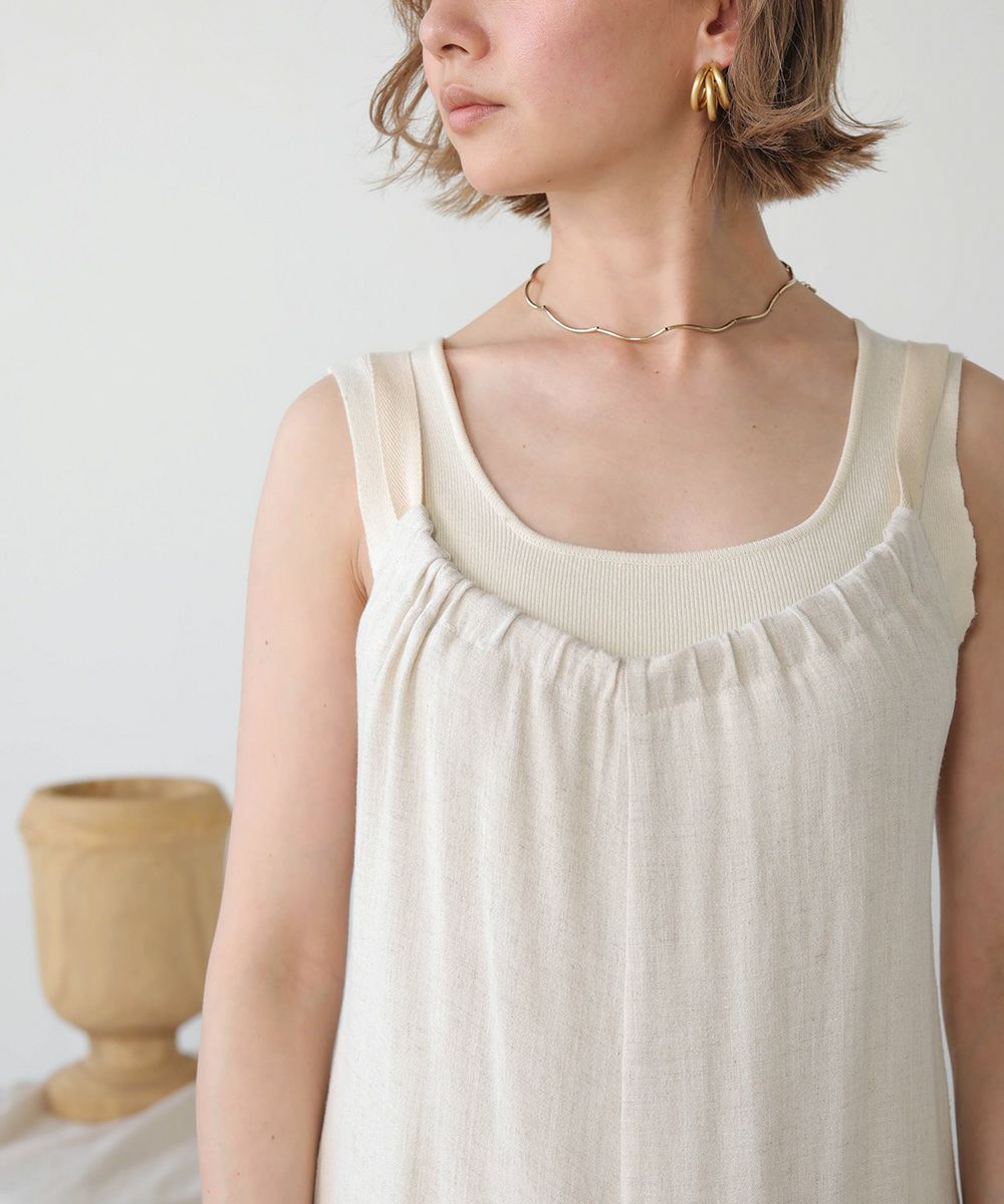 LINEN BLEND GATHERS All-IN-ONE